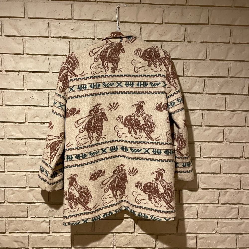 Pendleton Cream and Brown Patterned Blazer - image 8